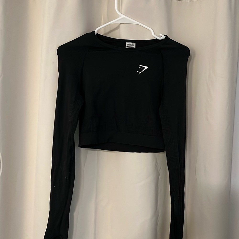Gym shark medium black crop top